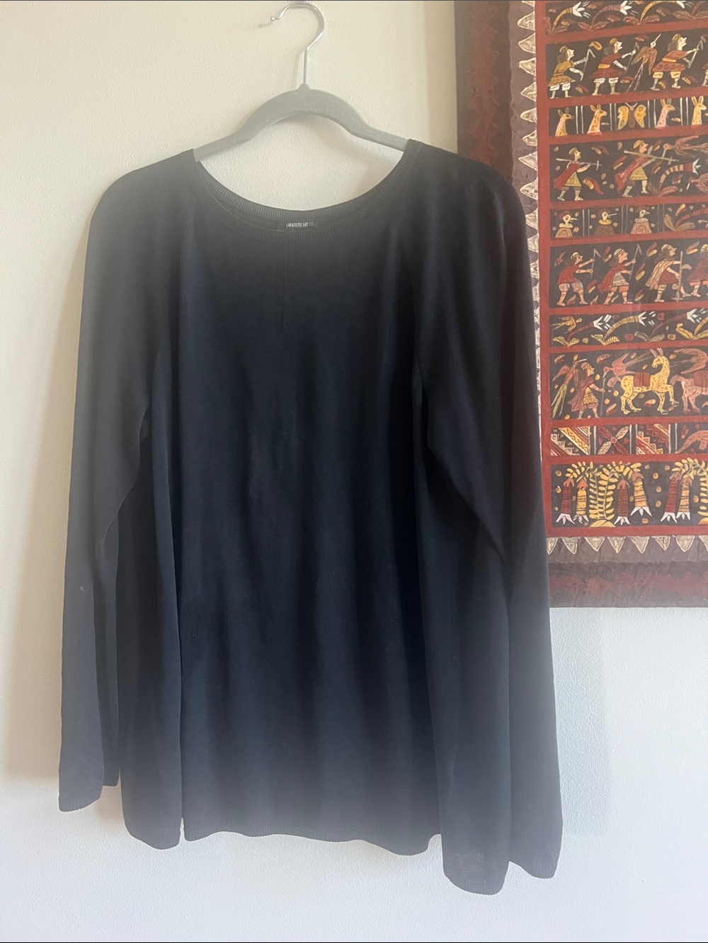 Lafayette 148 New York Black Long-Sleeve Crewneck Sweater  Lightweight.